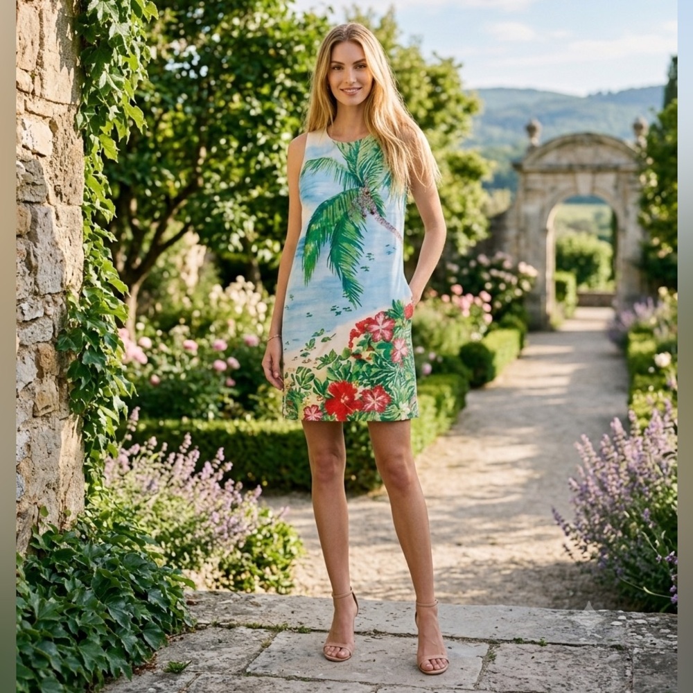 New Tommy Bahama coastal comfort 100% silk dress
